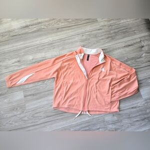 Adidas Coral Zip-Up Jacket with White Trim -Size M